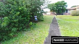 Gorgeous babe esmi lee sucks cock publicly outdoors in horny miami florida trap