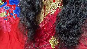 newlywed indian wife and hubby dive into first time bedroom fun with dirty hindi talk