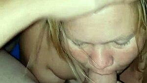 milf's huge tits bounce while she slurps that thick cock, wanna see her swallow it all?