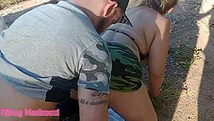 Dwarf Sticks Cock in Tiffany Montavani During Public Waterfall Trail Fuck!