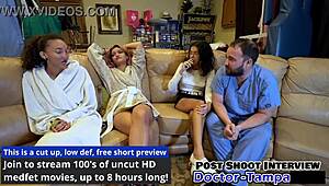 Dr Tampa Gives Genesis Her First Gyno Exam Spreading Shaved Pussy in Latex Gloves!