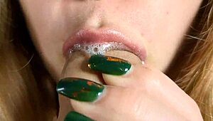 gentle close-up tease of young blonde's foreskin glide