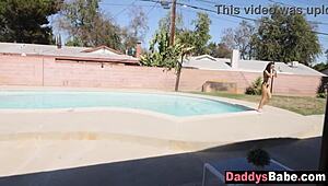 Skinny asian teen stepdaughter sucks stepdad's cock practicing blowjobs taboo