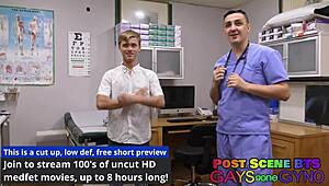 dr canada fingers petite blonde's hairy ass anal close-up in latex gloves fetish sneakers