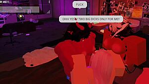 whoa two futas with monster cocks and big tits gang up on this slut in steamy threesome 🔥🍆💦