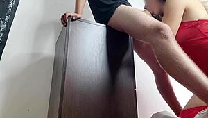 Slutty Wife's Stocking-Clad Creampie Cheat Report To Cuckold Husband!!