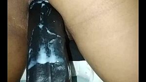 A couple dives into huge insertion play stretching her intimate depths for thrilling sensations