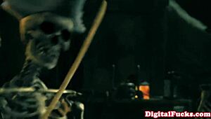 jesse jane dives close-up into ffm threesome with big tits hairy cumshots