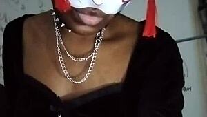 😈 goth domme teases her natural tits in heels to drain balls raunchy!!