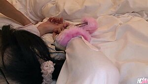 Slutty Japanese Babes Chiharu and Hikari Worship Master's Hairy Beaver