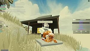 Blonde deepthroats black cock then takes wet anal doggystyle pounding