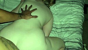 Big booty ginger glasses girl rides jungle bunny's thick BBC cowgirl in forest pt2