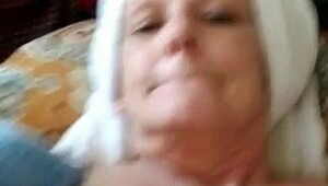 granny redhead masturbates wet pussy squirting toward massive creampie explosion