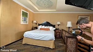 Ginger Banks and Tommy Wood fuck hard in hotel room time lapse action