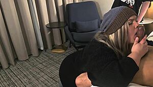 first time cucking boyfriend with huge fat monster cock deepthroat blonde curvy amateur blowjob