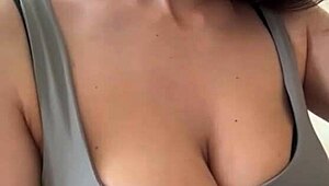 Wife Flashes Massive Nippled Natural Tits to Strangers in Public Outdoor Show