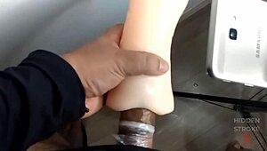 condom breaks during my intense sex toy masturbation cumshot oh god