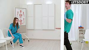 naughty nurses eden and athena take turns on glory hole anal in wild threesome at horny hostel