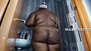 mara exotic and nigerian hubby rip clothes for quick wet pussy shower doggystyle with big black cock shaking ass