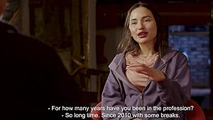 Sexy Russian pornstar endures first-time BDSM caning pain with kinky skinny screams