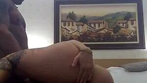 Elisa Sanches Offers Tight Asshole to Muscular Black Stud with Pierced Nipples Swallowing Cum