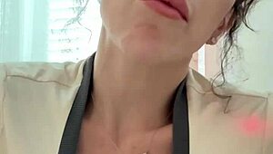 Brunette girlfriend whispers asmr dirty joi handjob big natural tits puffy nipples boyfriend