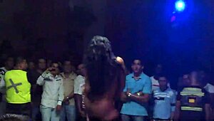 Sexy LATINA RIPS Clothes Off And STRIPS NAKED At Colombian Salsa NIGHT CLUB On Phone Cam