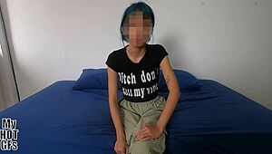 this fresh 18-year-old cutie just turned legal and shows up eager to try wild new stuff on camera