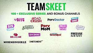 Step-mom slips into cheerleader uniform, teases stepson with huge tits and curves till he's exploding happy