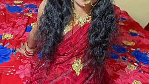 newlywed indian wife and hubby dive into first time bedroom fun with dirty hindi talk