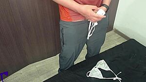 horny roommate caught me sniffin her panties now sloppy bj titjob creampie mess