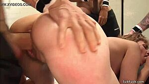 Coach Leads Players in Brutal Gangbang Domination of Bound Journalist Slave