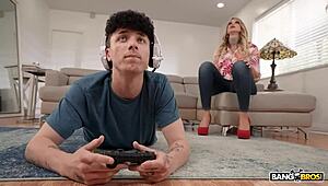 Stephanie Love Sucks Stepsons Monster Cock Messily