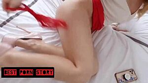 Stepmom's huge tits bounce as stepson catches and fucks her horny ass