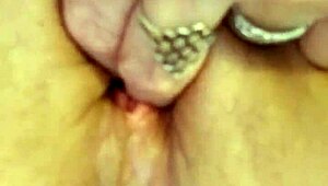 granny redhead masturbates wet pussy squirting toward massive creampie explosion