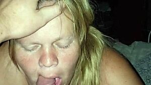 milf's huge tits bounce while she slurps that thick cock, wanna see her swallow it all?