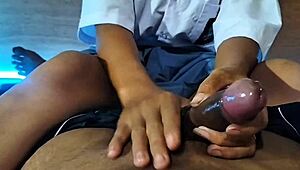 siswi sma strokes teacher's cock teasingly in homemade indo massage