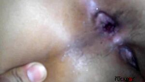 she spreads her cheeks wide for painful anal even though married but she wants my dick