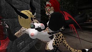 demon hunter shemale fucks furry monster with blowjob action