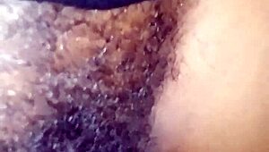 hairy pussy ebony wife fucked hard by huge cock creampie