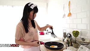 Steamy Asian Maid's Perky Tits in Passionate Fuck