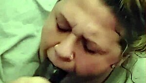 blonde bimbo stepsis trades pussy licks for rent cash close-up interracial.