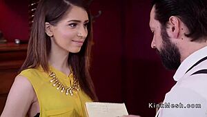 Hey, this bound slave takes rough doggy anal in wild threesome banging