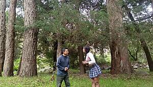 yo old dude rails young college slut in field moaning wet