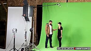 blonde in lingerie rides her idols big black cock 😈 deep and hard!