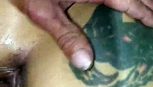 Crazy tattooed mature wife licks ass kisses cute homemade couple style