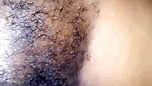 hairy pussy ebony wife fucked hard by huge cock creampie