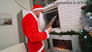 ho ho ho merry xmas bitch santa wrecked monika fox's ass with huge squirt and mouth cum