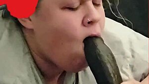 blonde bimbo stepsis trades pussy licks for rent cash close-up interracial.