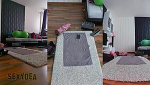 imagine stripping down for that naked workout captured in triple cam view